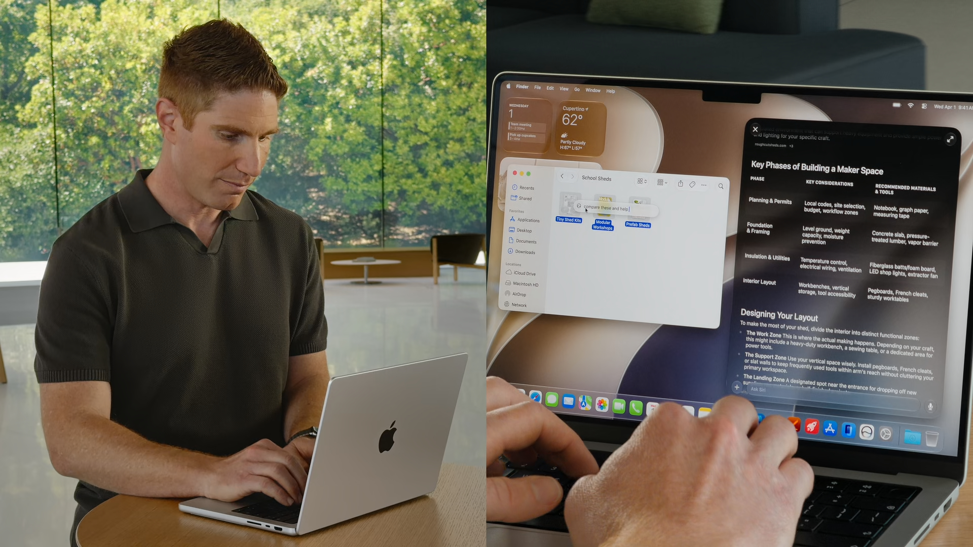 Siri app actions shown on Mac from Apple Events