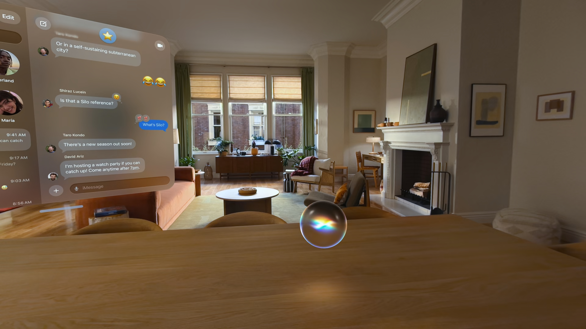 Siri understanding message context in a spatial interface