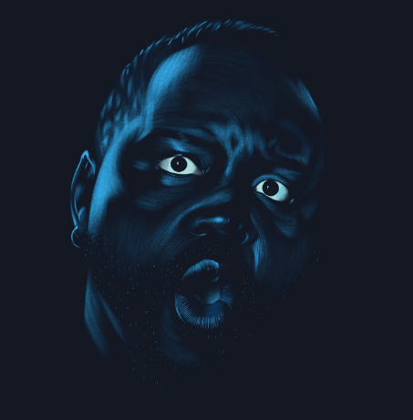 Crazy illustration of a face