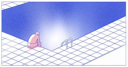 Person in a swimming pool illustration